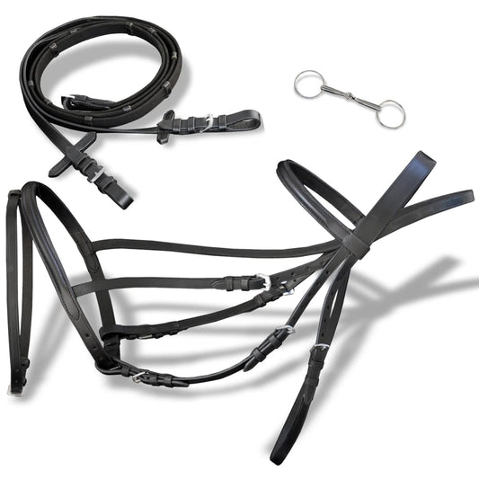 Bridle with Bridle and Mouthpiece for Cob Black Leather