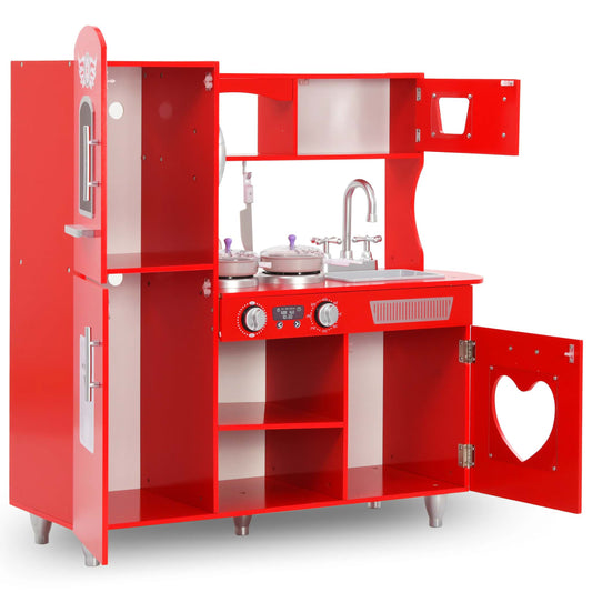 vidaXL Children's Kitchen Red 84 x 31 x 89 cm MDF