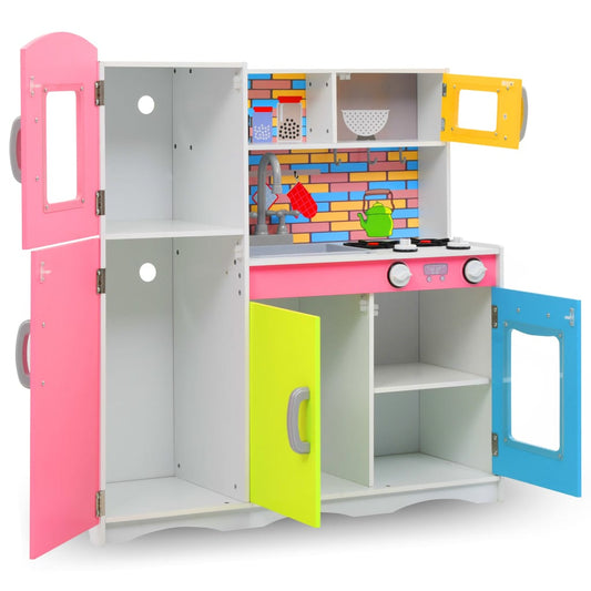 vidaXL Children's Kitchen Multicolored 80 x 30 x 85 cm MDF