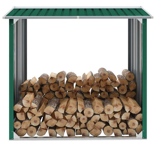 vidaXL Wood Storage Shed Green 172x91x154 cm Galvanised Steel