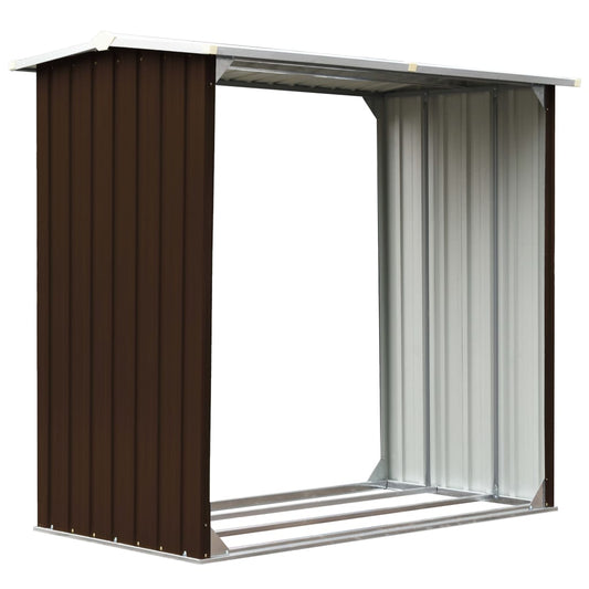 vidaXL Wood Storage Shed Brown 172x91x154 cm Galvanised Steel