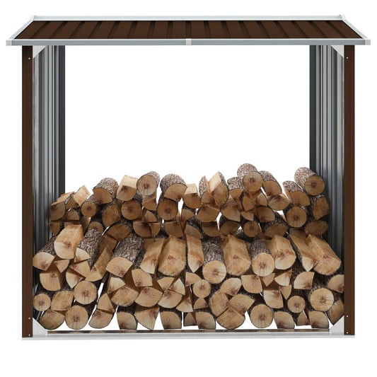 vidaXL Wood Storage Shed Brown 172x91x154 cm Galvanised Steel