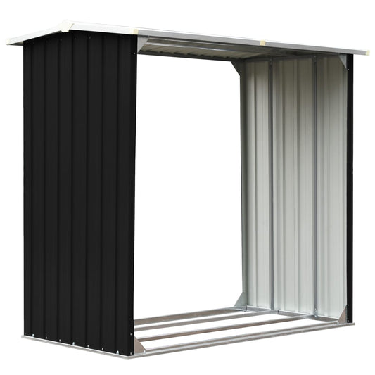 vidaXL Wood Storage Shed Anthracite 172x91x154 cm Galvanised Steel