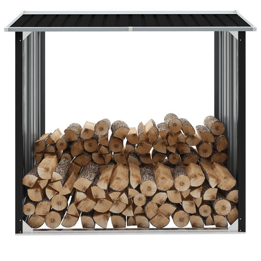 vidaXL Wood Storage Shed Anthracite 172x91x154 cm Galvanised Steel