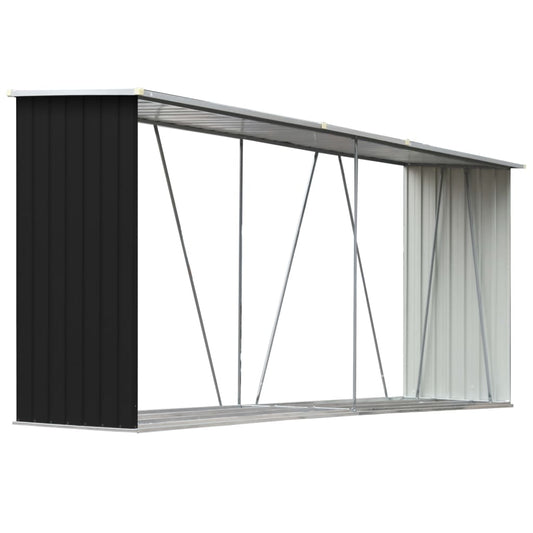 vidaXL Garden Wood Storage Shed Anthracite 330x84x152 cm Steel