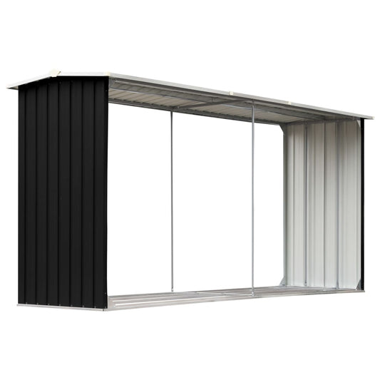 vidaXL Garden Wood Storage Shed Anthracite 330x92x153 cm Steel