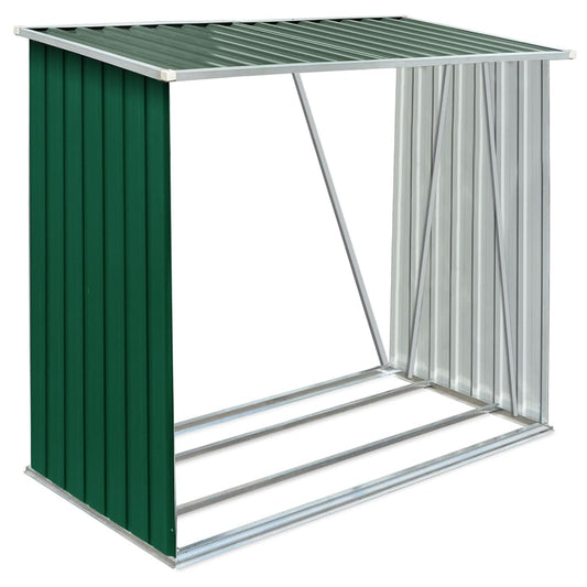 vidaXL Garden Wood Storage Shed Green 163x83x154 cm Steel