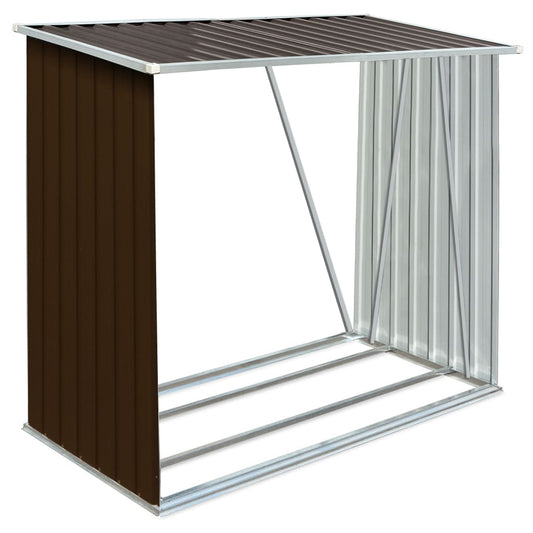 vidaXL Garden Wood Storage Shed Brown 163x83x154 cm Steel