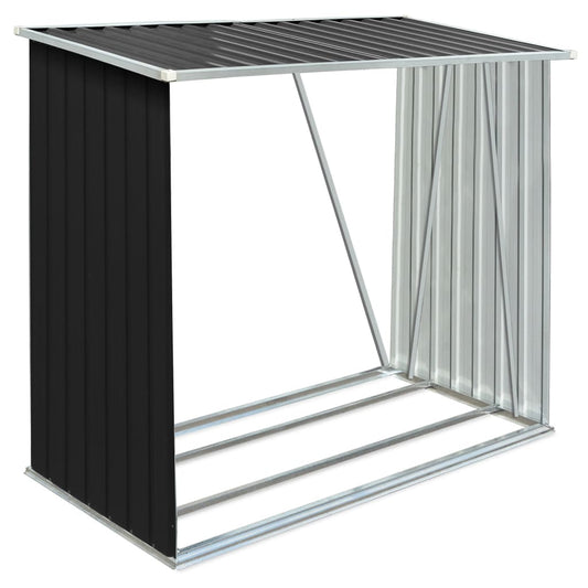 vidaXL Garden Wood Storage Shed Anthracite 163x83x154 cm Steel