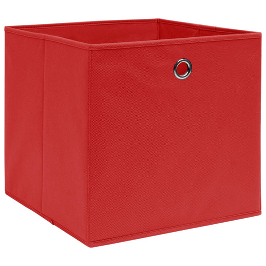 vidaXL Κουτιά Αποθήκευσης 10 τεμ. Κόκκινα 32 x 32 x 32 εκ. Υφασμάτινα