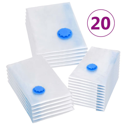 vidaXL Vacuum Clothes Storage Bags 20 Pieces in 3 Sizes