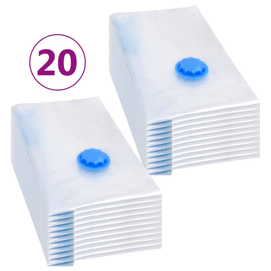 vidaXL Vacuum Clothes Storage Bags 20 Pieces 60 x 40 cm.