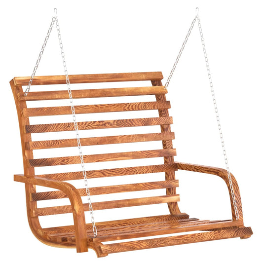 vidaXL Swing Bench 126x63x92 cm Solid Bent Wood Teak Finish