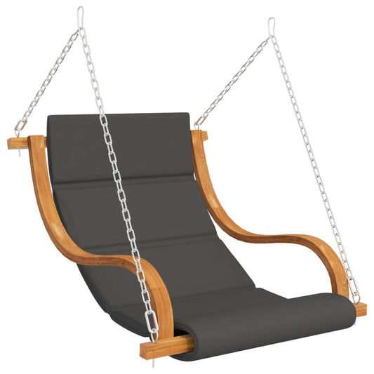 vidaXL Rocking Chair Solid Bent Wood Teak Finish Cushion