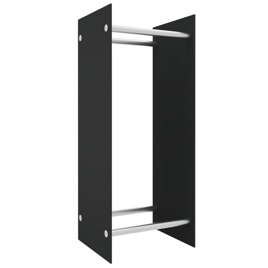 vidaXL Firewood Rack Black 40 x 35 x 100 cm Tempered Glass