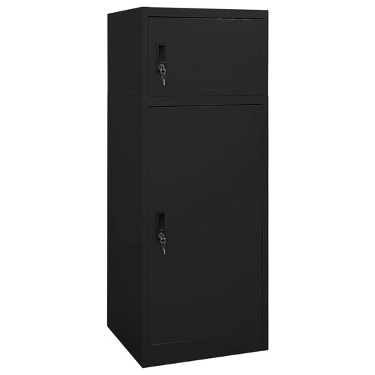 vidaXL Saddle Cabinet Black 53 x 53 x 140 cm Steel