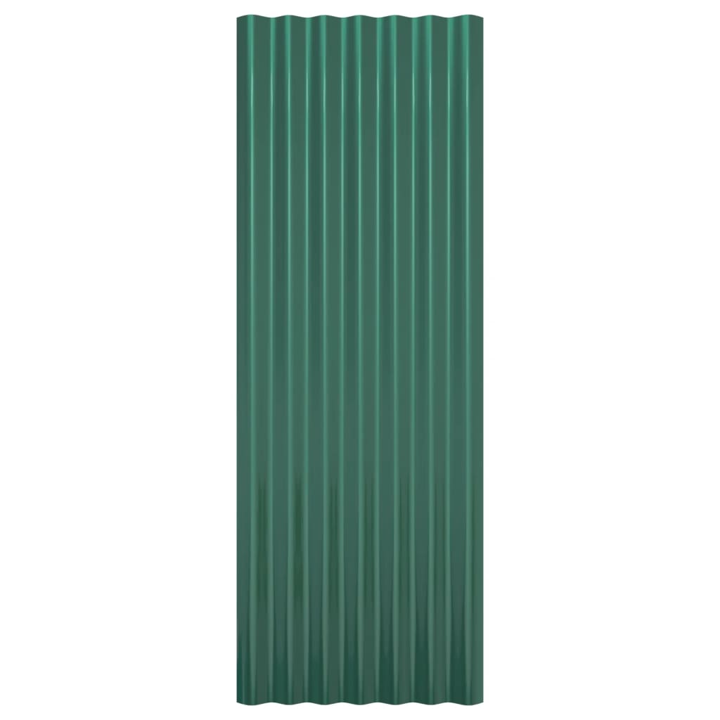 vidaXL Πάνελ Οροφής 12 τεμ. Πράσινα 100x36 εκ Ατσάλινα με Ηλεκτρ. Βαφή