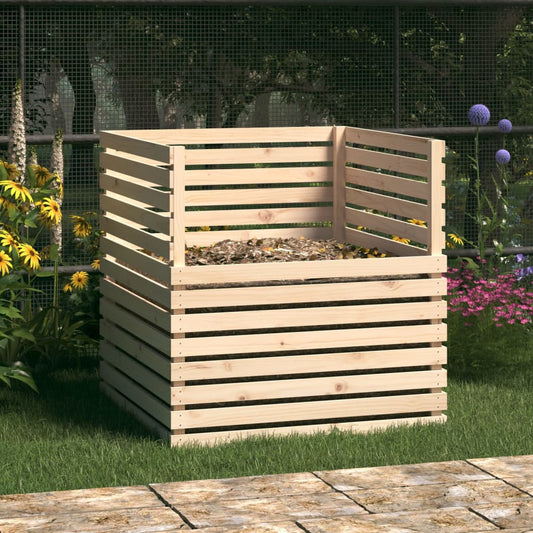 vidaXL Compost Bin 100x100x102 cm Solid Pine Wood