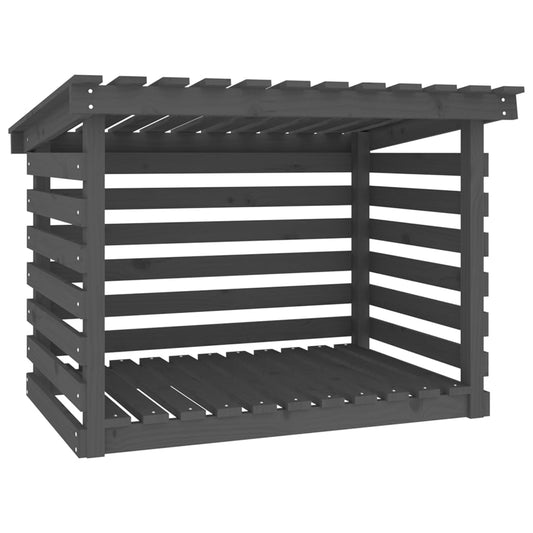 vidaXL Firewood Rack Grey 108x73x79 cm Solid Pine Wood