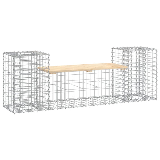 vidaXL Garden Bench Wire Box 184x41x60.5 cm Solid Pine Wood
