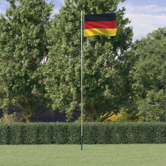 vidaXL German Flag and Pole 6.23 m Aluminium