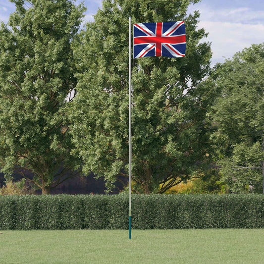 vidaXL United Kingdom Flag and Pole 6.23 m Aluminium