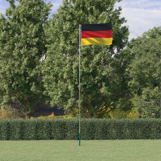 vidaXL German Flag and Pole 5.55 m Aluminium