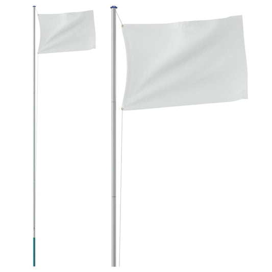 vidaXL Flag Pole Sectional Silver 6.23 m. Aluminum