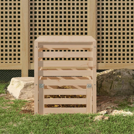 vidaXL Compost Bin 63.5 x 63.5 x 77.5 cm Solid Pine Wood
