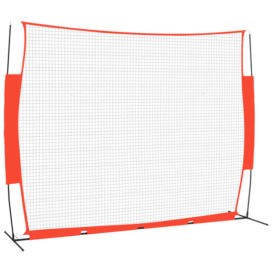 vidaXL Baseball Net Red/Black 369x107x271 cm Steel/Polyester