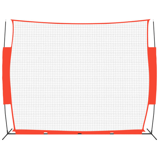 vidaXL Baseball Net Red/Black 369x107x271 cm Steel/Polyester
