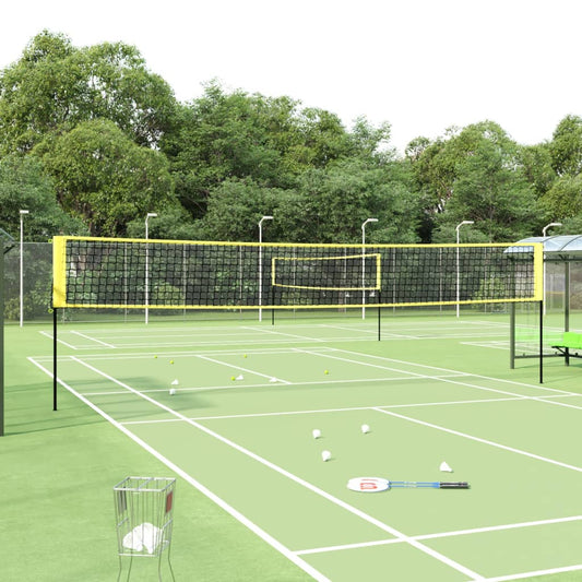 vidaXL Badminton Net Yellow and Black 600 x 155 cm PE Fabric