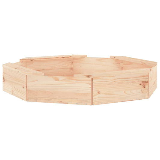 vidaXL Sandbox with Seats Octagonal Solid Pine Wood