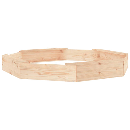 vidaXL Sandbox with Seats Octagonal Solid Pine Wood
