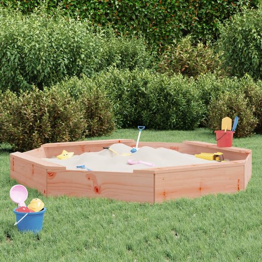 vidaXL Sandbox with Seats Octagonal Solid Plywood