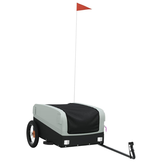 vidaXL Bicycle Trailer Black and Grey 30 kg Iron