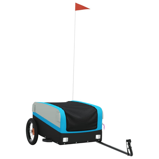 vidaXL Bicycle Trailer Black and Blue 30 kg Iron