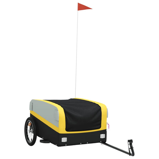 vidaXL Bicycle Trailer Black and Yellow 45 kg Iron