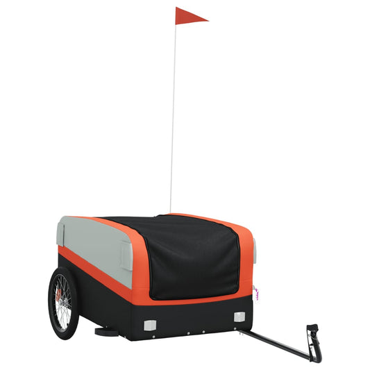 vidaXL Bicycle Trailer Black and Orange 45 kg Iron