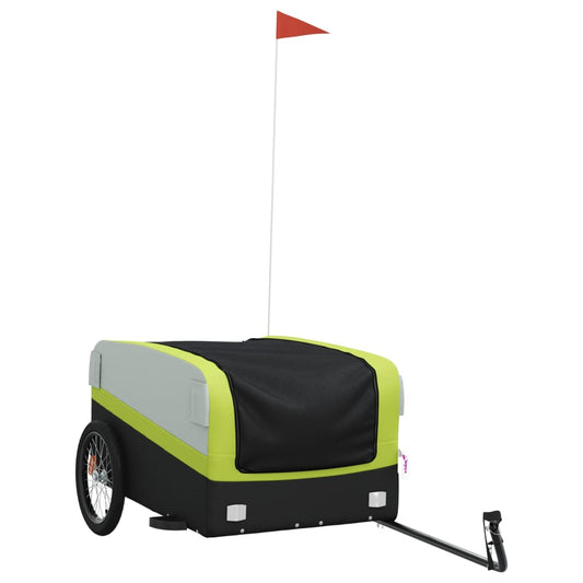 vidaXL Bicycle Trailer Black and Green 45 kg Iron
