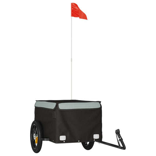 vidaXL Bicycle Trailer Black and Grey 30 kg Iron