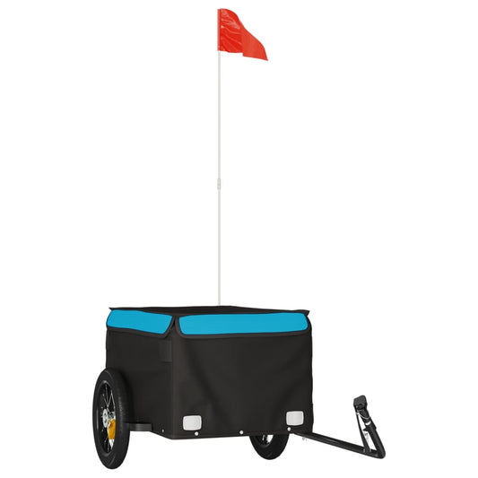vidaXL Bicycle Trailer Black and Blue 30 kg Iron