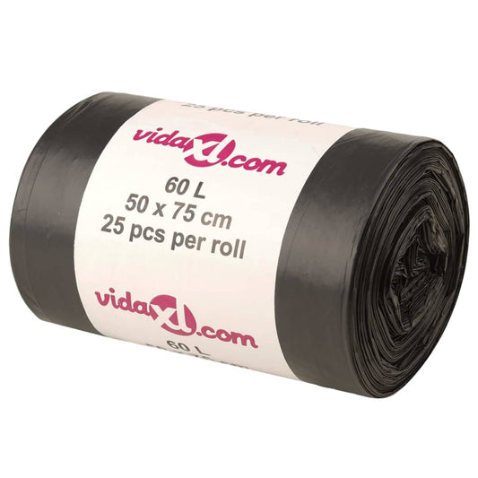vidaXL Garbage Bags 250 pcs. Black 60 L.