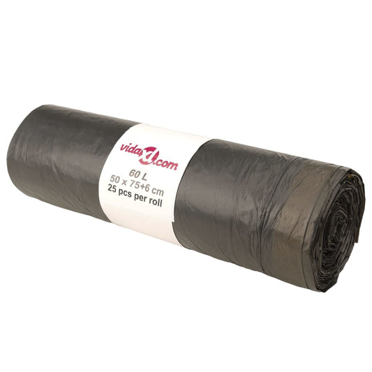 vidaXL Garbage Bags with Drawstrings 250 pcs. Black 60 L.