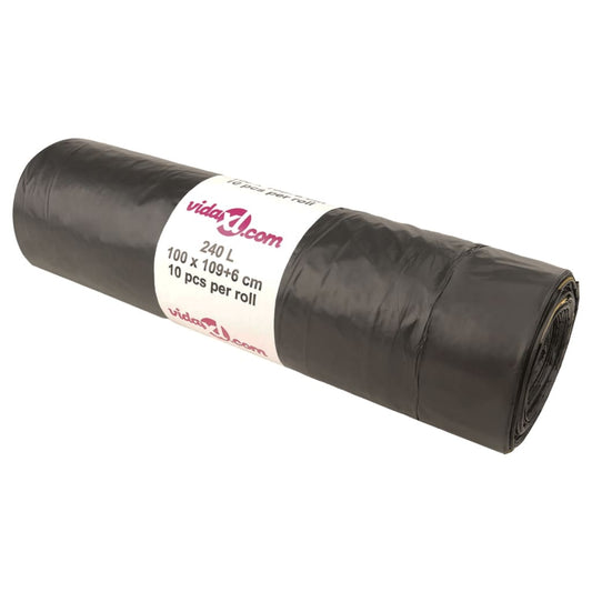 vidaXL Garbage Bags with Drawstrings 150 pcs. Black 240 L.