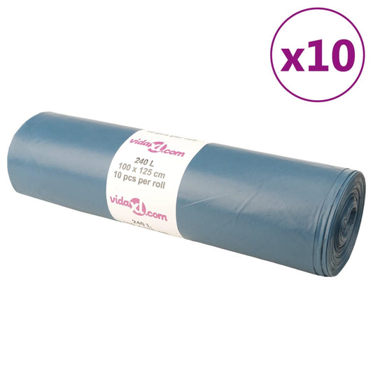 vidaXL Garbage Bags 100 pcs. Blue 120 L.